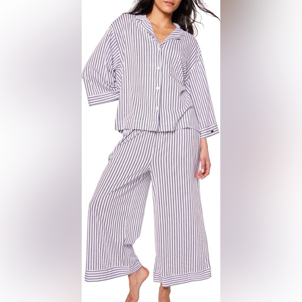 Petite Plume Olivia Pima Cotton Wide Leg Pajama Set
